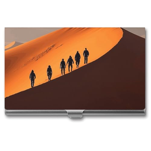 BSCKKDMN Visitenkartenhalter, schlank, tragbar, Metall, Visitenkartenetui, Climb The Dunes, Tasche, Namenskartenhalter, Geldbörse für Männer und Frauen, Büro, Reisen von BSCKKDMN