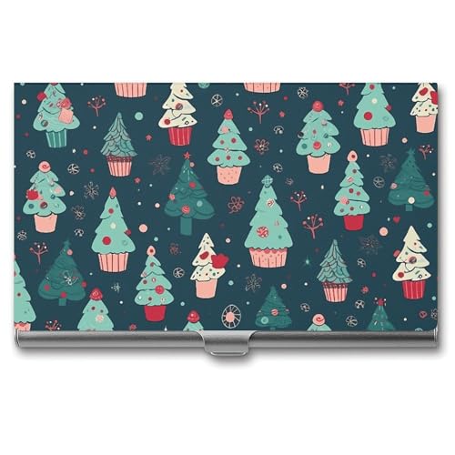 BSCKKDMN Visitenkartenhalter, schlank, tragbar, Metall, Visitenkartenetui, Cupcakes, Tasche, Namenskartenhalter, Geldbörse für Männer und Frauen, Büro, Reisen von BSCKKDMN