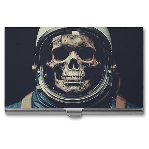 BSCKKDMN Visitenkartenhalter, schlank, tragbar, Metall, Visitenkartenetui, Film, ästhetischer Totenkopf, Tasche, Namenskartenhalter, Geldbörse für Männer und Frauen, Büro, Reisen von BSCKKDMN