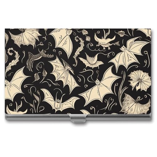 BSCKKDMN Visitenkartenhalter, schlank, tragbar, Metall, Visitenkartenetui, Fledermausdruck, Tasche, Namenskartenhalter, Brieftasche für Männer und Frauen, Büro, Reisen von BSCKKDMN