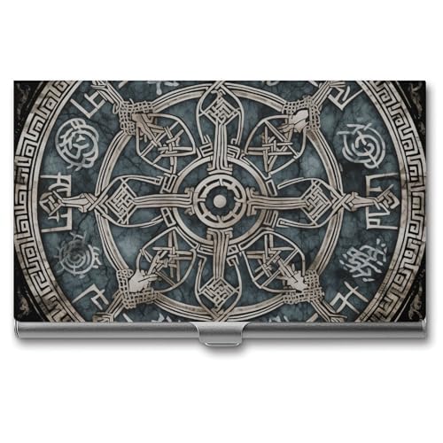 BSCKKDMN Visitenkartenhalter, schlank, tragbar, Metall, Visitenkartenetui, Helm der Ehrfurcht, Tasche, Namenskartenhalter, Geldbörse für Männer und Frauen, Büro, Reisen von BSCKKDMN