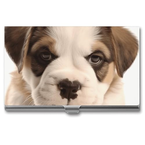 BSCKKDMN Visitenkartenhalter, schlank, tragbar, Metall, Visitenkartenetui, Hund, Welpen, Tasche, Namenskartenhalter, Geldbörse für Männer und Frauen, Büro, Reisen von BSCKKDMN