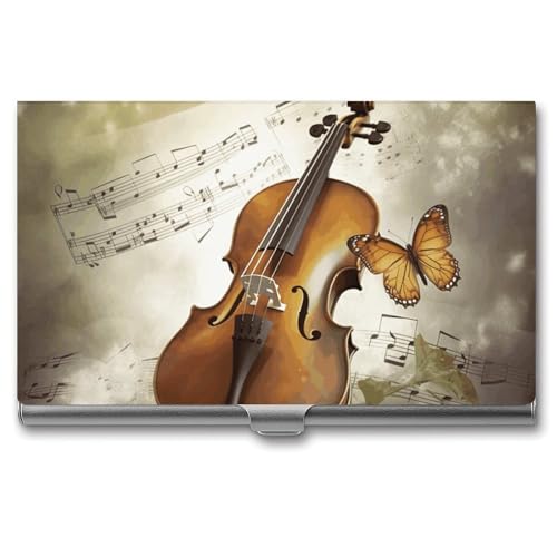 BSCKKDMN Visitenkartenhalter, schlank, tragbar, Metall, Visitenkartenetui, Schmetterling und Cellophan, Namenskartenhalter, Geldbörse für Männer und Frauen, Büro, Reisen von BSCKKDMN