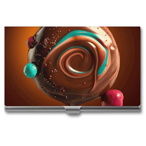 BSCKKDMN Visitenkartenhalter, schlank, tragbar, Metall, Visitenkartenetui, Schokolade, Süßigkeiten, Tasche, Namenskartenhalter, Geldbörse für Männer und Frauen, Büro, Reisen von BSCKKDMN