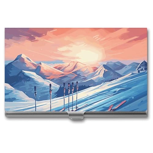 BSCKKDMN Visitenkartenhalter, schlank, tragbar, Metall, Visitenkartenetui, Ski-Board-Tasche, Namenskartenhalter, Geldbörse für Männer und Frauen, Büro, Reisen von BSCKKDMN