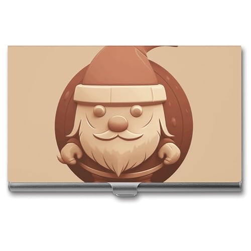 BSCKKDMN Visitenkartenhalter, schlank, tragbar, Metall, Visitenkartenetui, Weihnachtsmann, trägt einen Schneeball, Tasche, Namenskartenhalter, Geldbörse für Männer und Frauen, Büro, Reisen von BSCKKDMN