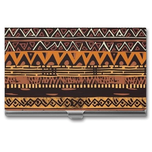 BSCKKDMN Visitenkartenhalter, schlank, tragbar, Metall, Visitenkartenetui, afrikanischer Schlamm, Stammesfach, Namenskartenhalter, Geldbörse für Männer und Frauen, Büro, Reisen von BSCKKDMN