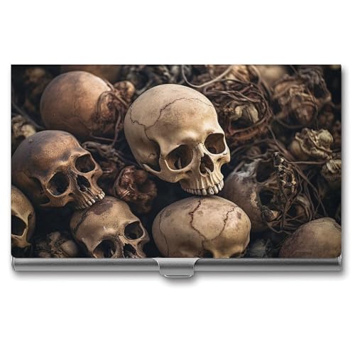 BSCKKDMN Visitenkartenhalter, schlank, tragbar, Metall, Visitenkartenetui, einige Totenkopf-Formen, Tasche, Namenskartenhalter, Geldbörse für Männer und Frauen, Büro, Reisen von BSCKKDMN