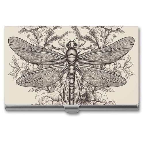 BSCKKDMN Visitenkartenhalter, schlank, tragbar, Metall, handgezeichnetes Blumenmuster, Libellentasche, Namenskartenhalter, Geldbörse für Männer und Frauen, Büro, Reisen BSCKKDMN Visitenkartenhalter, schlank, tragbar, Metall, handgezeichnetes Blumenmuster, Libellentasche, Namenskartenhalter, Geldbörse für Männer und Frauen, Büro, Reisen von BSCKKDMN