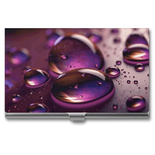 BSCKKDMN Visitenkartenhalter, schmal, tragbar, Metall, Violett, Wassertropfen, Tasche, Namenskartenhalter, Geldbörse für Männer und Frauen, Büro, Reisen BSCKKDMN Visitenkartenhalter, schmal, tragbar, Metall, Violett, Wassertropfen, Tasche, Namenskartenhalter, Geldbörse für Männer und Frauen, Büro, Reisen von BSCKKDMN