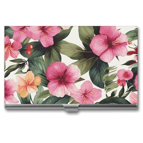 BSCKKDMN Visitenkartenhalter, schmal, tragbar, Metall, Visitenkartenetui, Hawaii-Blumendruck, Tasche, Namenskartenhalter, Brieftasche für Männer und Frauen, Büro, Reisen BSCKKDMN Visitenkartenhalter, schmal, tragbar, Metall, Visitenkartenetui, Hawaii-Blumendruck, Tasche, Namenskartenhalter, Brieftasche für Männer und Frauen, Büro, Reisen von BSCKKDMN