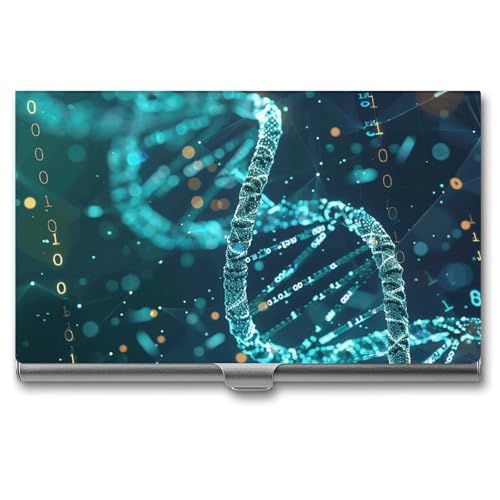 BSCKKDMN Visitenkartenhalter Slim Portable Metall Visitenkartenetui DNA Double Helix Pocket Name Card Holder Wallet für Männer Frauen Büro Reisen von BSCKKDMN