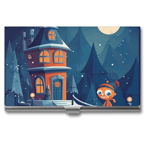 BSCKKDMN Visitenkartenhalter Slim Portable Metall Visitenkartenetui Monster Heiligabend Tasche Namenskartenhalter Brieftasche für Männer Frauen Büro Reisen von BSCKKDMN