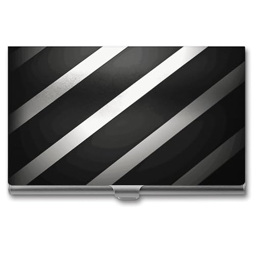 Visitenkartenhalter, schlank, tragbar, Metall, Visitenkartenetui, schwarze Streifen, Tasche, Namenskartenhalter, Brieftasche für Männer und Frauen, Büro, Reisen von BSCKKDMN