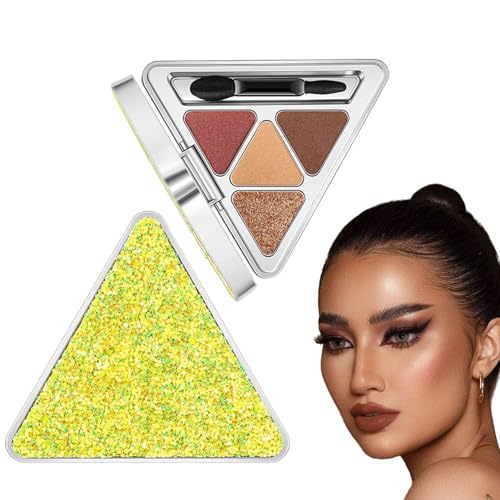 4-Farben-Lidschatten-Palette | 4 Farben Glitzer-Make-up-Palette,Professionelle, hochpigmentierte, wasserfeste Glitzer-Make-up-Palette, Lidschatten für Teenager, Anfänger, Reise-Make-up Bseid von BSEID