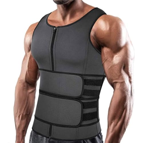 Kompressionsweste für Männer, schmale Weste für Männer,Herren-Shapewear-Tanktop zum Abnehmen, bequem, elastisch - Atmungsaktive Sportweste mit doppeltem Bund zum Laufen von BSEID