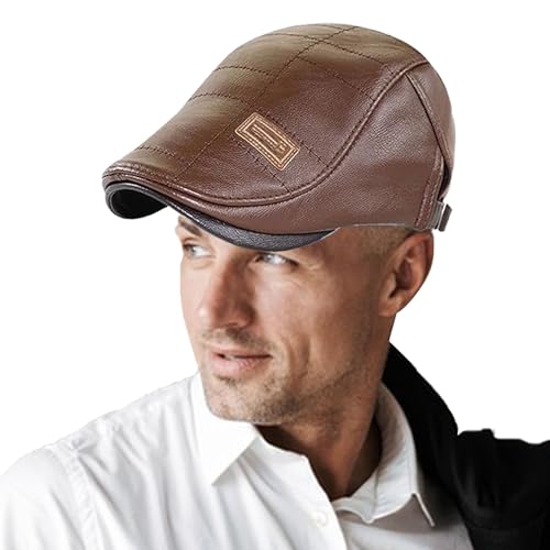 Kunstleder Zeitungsverkäufer Hut | Cabbie Baskenmütze Hut | Trendy verstellbare Retro Casual und Chic Warme PU Leder Efeu Hut Geschenk für Vater Mann Freund Bseid Kunstleder Zeitungsverkäufer Hut | Cabbie Baskenmütze Hut | Trendy verstellbare Retro Casual und Chic Warme PU Leder Efeu Hut Geschenk für Vater Mann Freund Bseid von BSEID