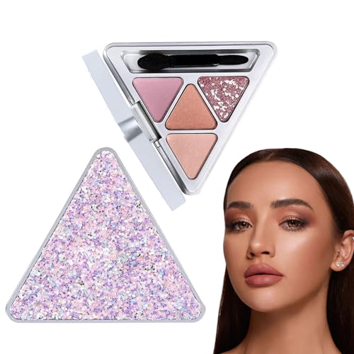 Lidschatten-Palette Make-up - 4 Farben Glitzer-Augen-Make-up-Palette,Pigment-Lidschatten-Palette, wasserfester Lidschatten, bunte Lidschatten-Palette, lebendige Farben, Farbtöne, Bseid von BSEID