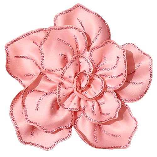 BSITSSS 1 Stück Rosa Blumenbrosche, Ansteckblume Blumen Haarspange, Diamantblumen Anstecker Pin für Pullover Schals Schals Kleider Anzüge Taschen Rucksäcke von BSITSSS