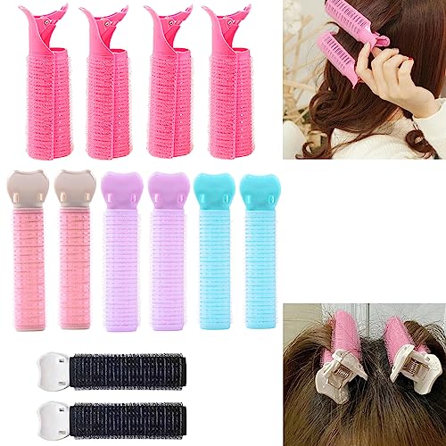 BSITSSS 12 Stück Volumen Clips Haare, Volume Hair Clip Selbsthaftende Lockenwickler, Volumizing Hair Root Clip Set für Langes Mittleres Haar, Hair Rollers with Clips Haarspange für Damen Mädchen von BSITSSS