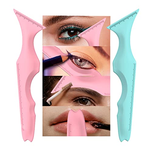 BSITSSS 2 Stück Eyeliner Schablone, Multifunktionale Eyeliner Schablone,Silikon-Eyeliner-Schablonen Lidschatten Schablone Eyeliner Hilfe Wiederverwendbare Augenbrauen Schablone für Anfänger Ausbildung von BSITSSS