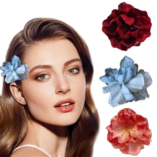 BSITSSS 9 Stück Blumen Haarklammer, Haarspange Blume Rosen, Blumenhaarklammer Haarschmuck Flower Hair Clip für Mädchen und Frauen Hochzeit Strand Party Pool Urlaub von BSITSSS