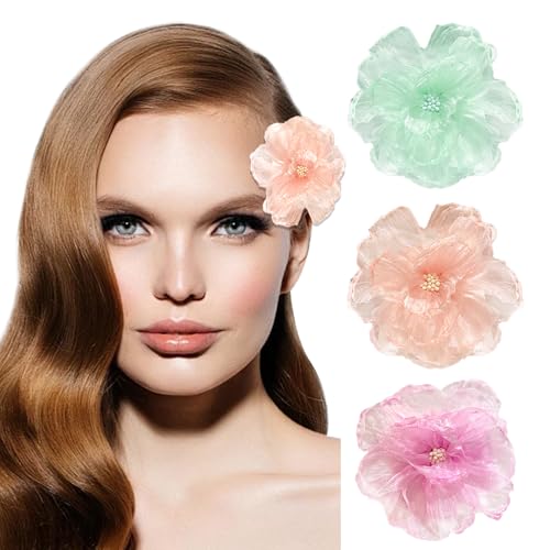 BSITSSS 9 Stück Blumen Haarklammer, Kamelie Haarschmuck, Blumen Haarspange Blumenklammern Flowers Hair Clips für Frauen Party Haarstyling Haarnadeln Hochzeit Sommer Hawaii Deko von BSITSSS