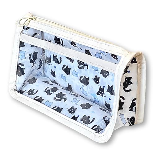 BSITSSS Federmäppchen Mädchen, Schlampermäppchen Mädchen, Schulmäppchen Durchsichtig FedermäPpchen Groß Katzenmuster Stifte Mäppchen Aesthetic Pencil Case Stiftemäppchen Kinder, Federmappe Erwachsene von BSITSSS