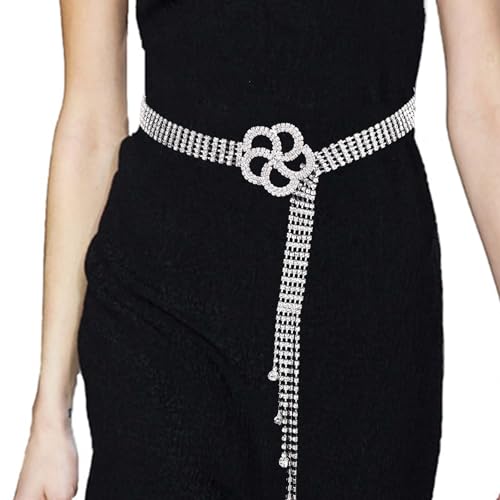 BSITSSS Strass Taillengürtel Damen, Moden Gürtel für Kleid, Vielseitig Dünner Gürtel Damen, Verstellbarer Taillienguertel, Skinny Retro Gürtel Kleid für Jeans Kleider von BSITSSS