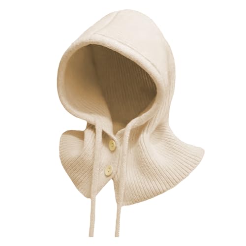 BSITSSS Winter Mützenschal Damen, Multifunktionale Kapuzenschal, 2 in 1 Schal mit Kapuze, Modisch Balaclava Strickmütze, Sturmhaube Warme Wintermützen für Outdoor-Sportarten von BSITSSS