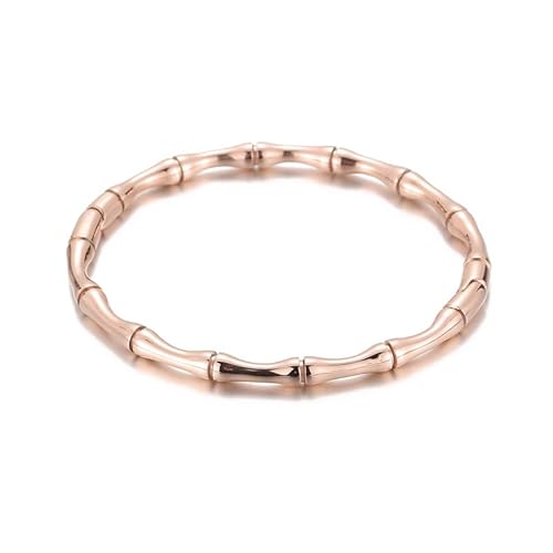 BSLVWG 18K Gold überzogene Liebe Freundschaft Armband Armreif Manschette Klassische Bambus Joint Armband Geschenke für Muttertag Valentinstag Hochzeit Paare und Geburtstage (Roségold) von BSLVWG