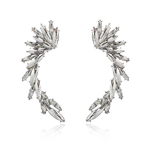 BSLVWG Blatt Manschette Ohrringe für Frauen - Kein Piercing Knorpel Ohr Manschette CZ Einstellbare Ohr Clip Wrap Around Ohrring für Mädchen Valentinstag Geschenke von BSLVWG