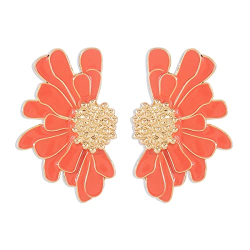 BSLVWG Blume Stud Ohrringe,Daisy Blume Ohrring Vintage Blume Bead Studs Statement Ohrringe Floral Mode Ohrringe Geschenke für Frauen Mädchen Trendy Schmuck (Rot) von BSLVWG