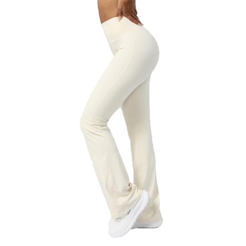 BSLVWG Bootcut Yoga Hosen für Frauen, High Waist ausgestellte Leggings Breites Bein Bottom Gym Casual Work Flare Hosen von BSLVWG