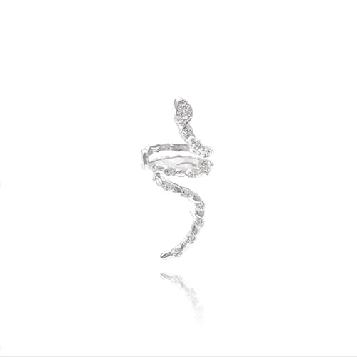 BSLVWG Ear Cuff for Women,Silver Snake Cuff Earrings With Cubic Zirconia for Girls Silver Ear Cuffs Non Pierced Ear Clips Cartilage Earring Jewelry for Women Girls (Silver) von BSLVWG