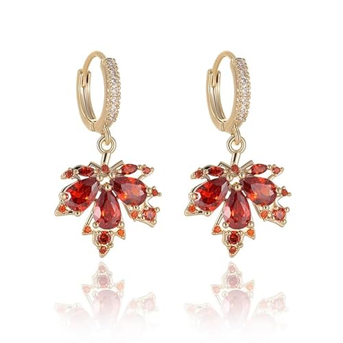 BSLVWG Frauen Ohrringe Ahorn Blatt Dangle Hoop Ohrringe mit Cubic Zirkonia Kristallblätter Tropfen Tiny Huggie Hoops Ohrring Modeschmuck Geschenke für Frauen Mädchen BSLVWG Frauen Ohrringe Ahorn Blatt Dangle Hoop Ohrringe mit Cubic Zirkonia Kristallblätter Tropfen Tiny Huggie Hoops Ohrring Modeschmuck Geschenke für Frauen Mädchen von BSLVWG