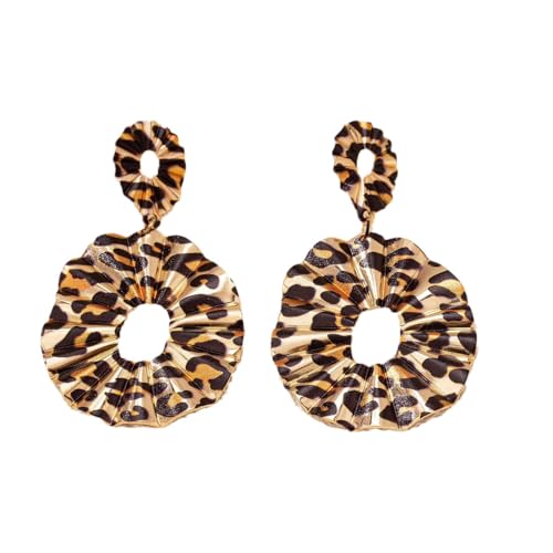 BSLVWG Leopard Print Große Hoop Ohrringe für Frauen Chunky Big Huggie Reifen Kreis Runde Erklärung Ohrringe Boho Vintage Leopard Ohrringe Dangle Ohrringe Studs Modeschmuck Geschenke (03) von BSLVWG