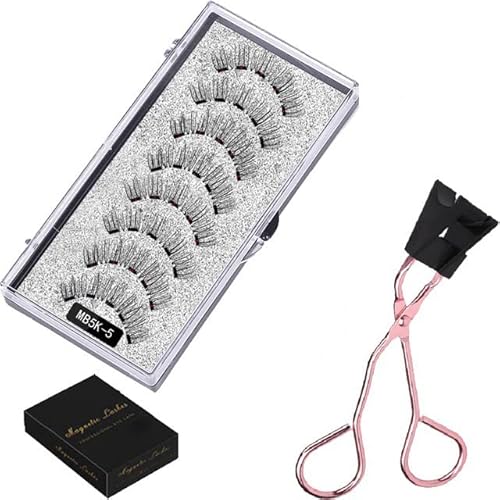 BSLVWG Magnetische Wimpern ohne Eyeliner Wiederverwendbare falsche Wimpern Natural Look 3D Effekt Wasserdichte gefälschte Wimpern Set mit Applikator (2 Paare) (05) von BSLVWG