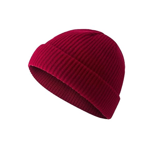 BSLVWG Mütze für Männer, Unisex Classic Dicke Strickmütze Winter Hut Manschette Winter Hut Skullcap Stretch Soft Beanie Daily Beanie Hut,Geschenke für Männer/Frauen/Sie/Ihn/Papa (Rotwein) von BSLVWG