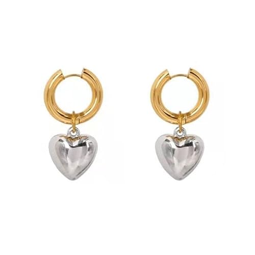 BSLVWG Nettes Herz Liebe Dangle Drop Knorpel Kleine Huggie Hoop Ohrringe Für Frauen Mädchen Minimalistische Silber Charm Hoops Zierliche Hypoallergene Geburtstag Jubiläum Weihnachtsschmuck Geschenk von BSLVWG