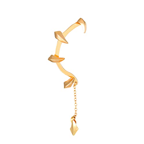 BSLVWG Punk Pfote Manschette Ohrringe, Nicht Pierced Ohr Manschette Gothic Wrap Ohrringe Clip, Geometrische Crawler Kette Ohrringe Schmuck für Frauen, Mädchen (Gold) von BSLVWG