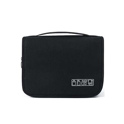 BSLVWG Reise hängende Toilettentasche,Wasserbeständige Toilettentasche für Männer,Frauen große Faltbare Reise-Waschtasche Rasieren Badezimmer Gym Toilettenartikel Make-up Organizer (Schwarz) von BSLVWG