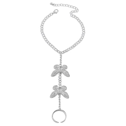 BSLVWG Schmetterling Finger Ring Armband Slave Chain Vintage Layered Quaste Personalisieren Hand Chain Schmuck für Frauen und Mädchen (04) von BSLVWG