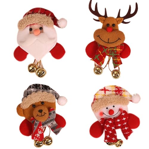BSLVWG Weihnachten LED blinkende Brosche Pins Beleuchtete Brosche Weihnachtsbrosche Santa Elch Rentier Bär Weihnachtsbrosche Weihnachtsschmuck Kinder ﻿ (13) von BSLVWG