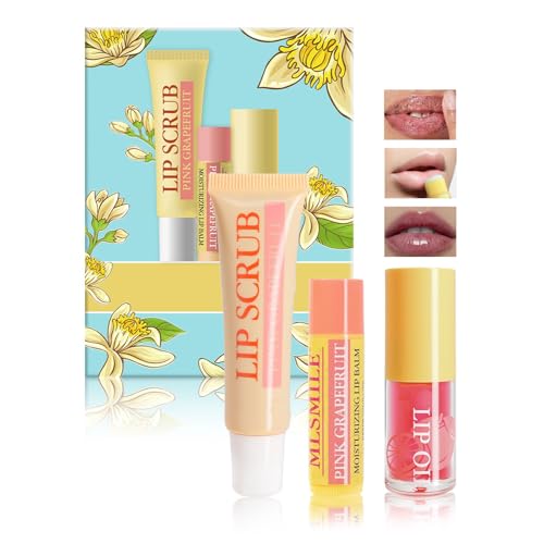 Peach Lip Treatment Kit for Dry Cracked Lips, Gift Set for Lip Care, Lip Scrub and Mask Set - Peeling & Moisturize Overnight Lip Care with Lip Scrub Bubble, Lip Balm Lip Mask and Lip Scrub von BSMKCL