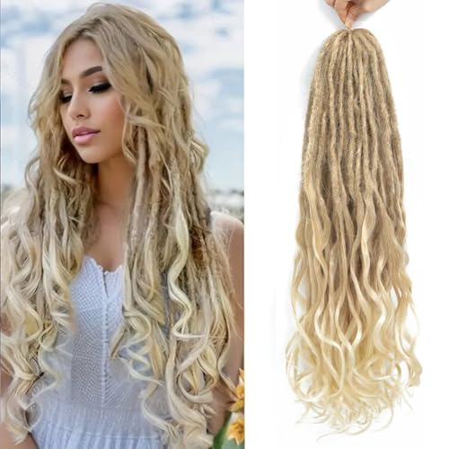 24 Inch Loose Wave Dreadlock Extensions 10 Strands Double Ended French Curly Synthetic Dreadlock Extensions 0.6CM Thin Soft Locs With Curly Ends Crochet Dreads for Black Women (27/613) von BSMLSPHW
