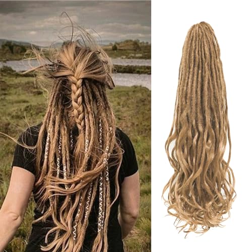 24 Inch Loose Wave Dreadlock Extensions 10 Strands Double Ended French Curly Synthetic Dreadlock Extensions 0.6CM Thin Soft Locs With Curly Ends Crochet Dreads for Black Women (27#) von BSMLSPHW