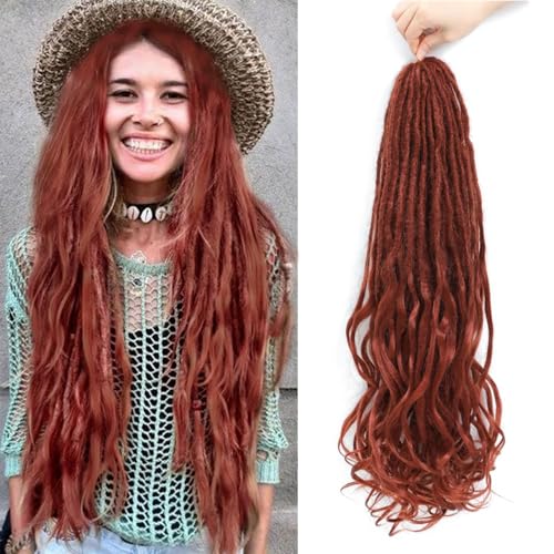 24 Inch Loose Wave Dreadlock Extensions 10 Strands Double Ended French Curly Synthetic Dreadlock Extensions 0.6CM Thin Soft Locs With Curly Ends Crochet Dreads for Black Women (350#) von BSMLSPHW