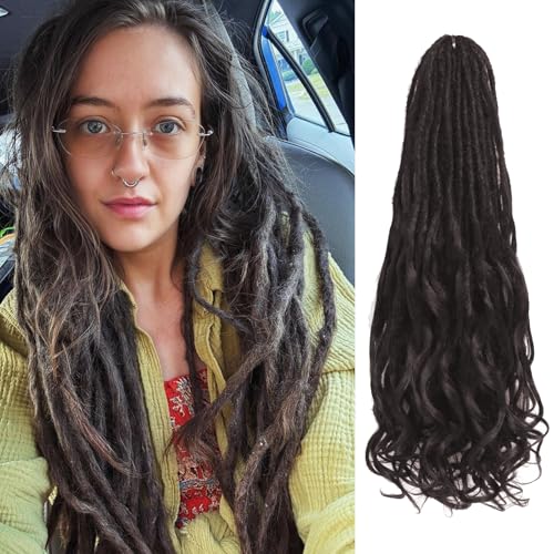 24 Inch Loose Wave Dreadlock Extensions 10 Strands Double Ended French Curly Synthetic Dreadlock Extensions 0.6CM Thin Soft Locs With Curly Ends Crochet Dreads for Black Women (4#) von BSMLSPHW