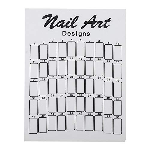 Nail Display Chart 50 Farben Nail Art Colour Chart Nailtips Display Board Nailtips Polish Gel Color Card For False Nails Tips Showing (Weiß) von BSTCAR